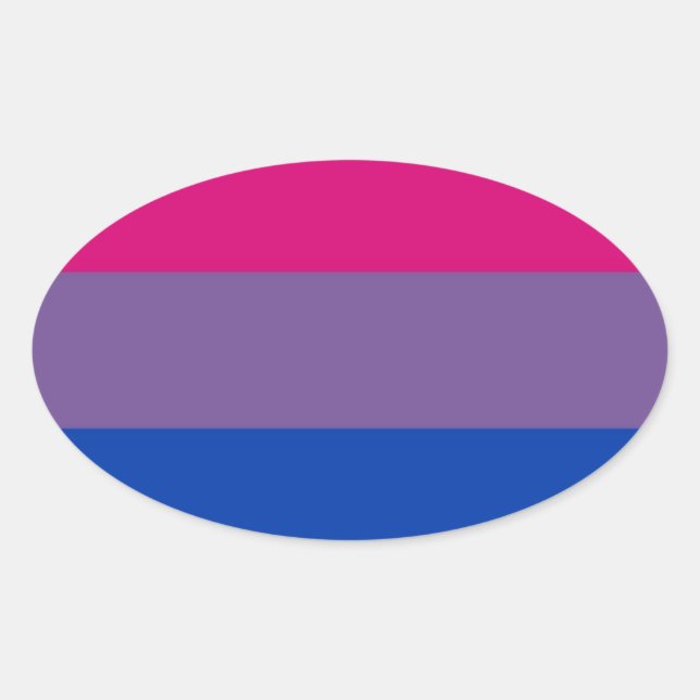 Bi Flag Flies For Bisexual Pride Oval Sticker (Front)