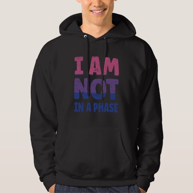 Bi Flag I am not in a Phase LGBTQ Hoodie (Front)