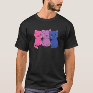 Bi Flag Pride Lgbtq Cats Bisexual Cat T-Shirt