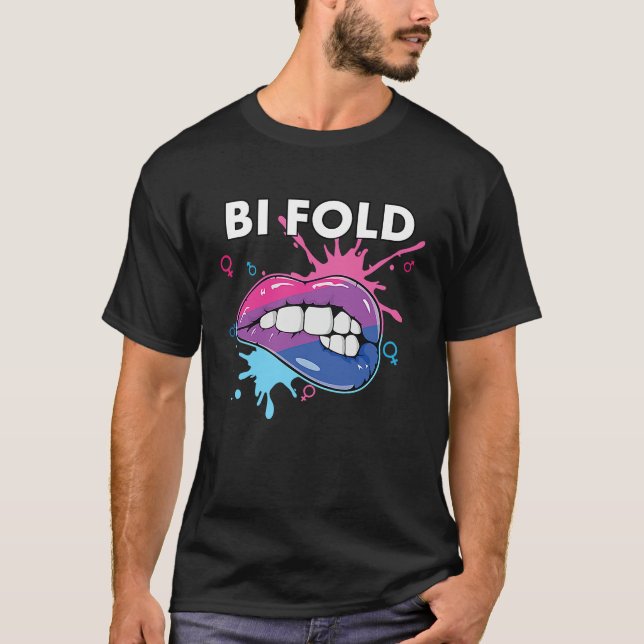 Bi Fold Bisexual Rainbow Pride March Bisexuality L T-Shirt (Front)