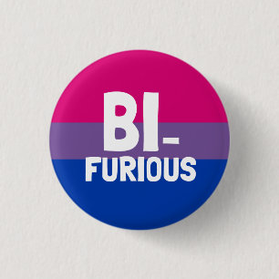 Bi Furious Bisexual Pride 3 Cm Round Badge