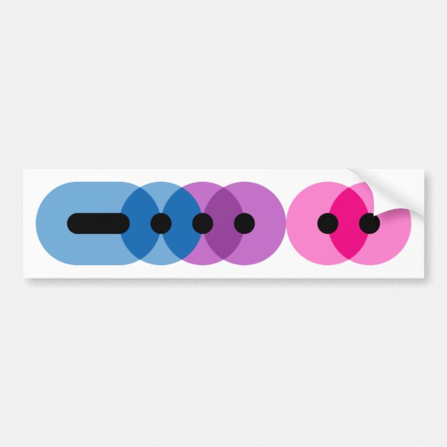 Bi Morse Code Bar Bumper Sticker (Front)