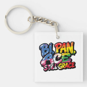 Bi Pan Ace Still Grace Shirt   Funny LGBTQ Quotes Key Ring