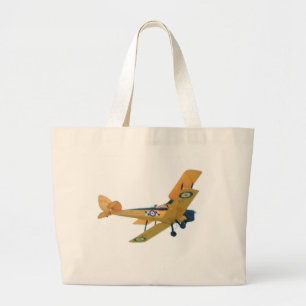 Bi-Plane, Aeroplane, Yellow on Tote