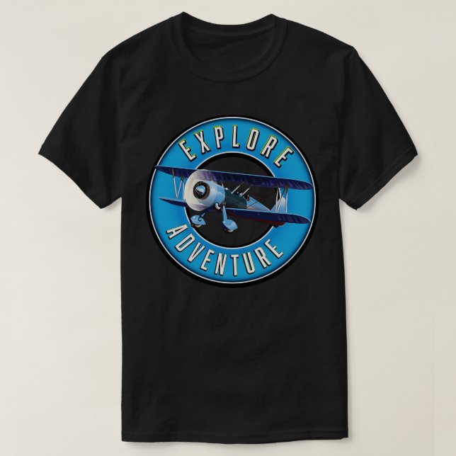 bi plane explore adventure 1 T-Shirt (Design Front)