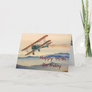 Bi-Plane From One Vintage Model  95th  Birthday Card