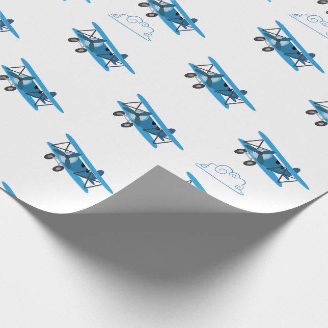 Bi-Plane In Clouds Aeroplane Wrapping Wrapping Paper (Corner)