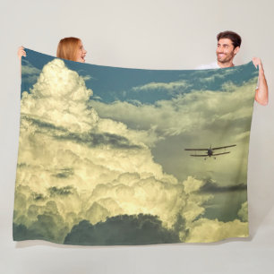 BI-PLANE in the CLOUDS Fleece Blanket