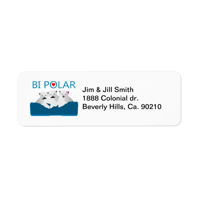 Bi Polar Bears Return Address Label (Front)