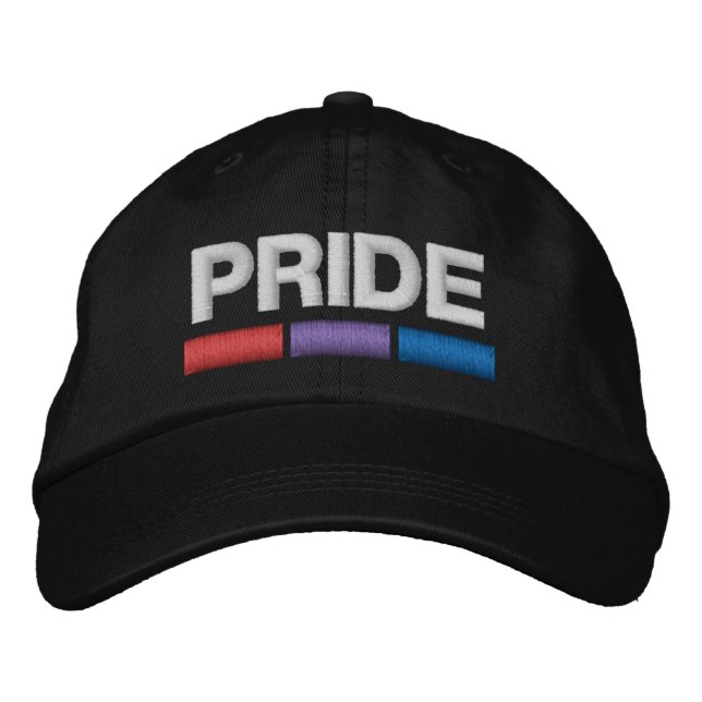 Bi Pride Embroidered Baseball Cap (Front)
