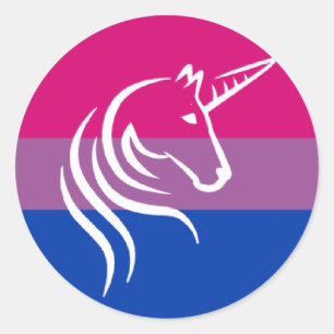 Bi Pride Flag Unicorn Graphic Stickers