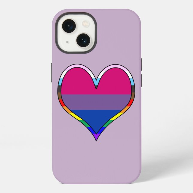 Bi Pride Heart Case-Mate iPhone Case (Back)