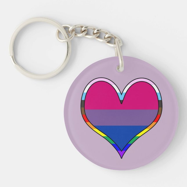 Bi Pride Heart Keychain (Front)