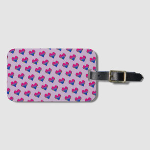 Bi Pride Heart Pattern Luggage Tag