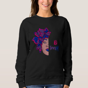 Bi Pride Lgbtq Half Face Butterfly Bisexuality Bis Sweatshirt