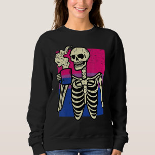 Bi Pride Skeleton Coffee Bisexual Bisexuality Lgbt Sweatshirt
