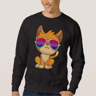 Bi Pride Sunglasses Bisexuality Flag Cat Lgbt Bis Sweatshirt