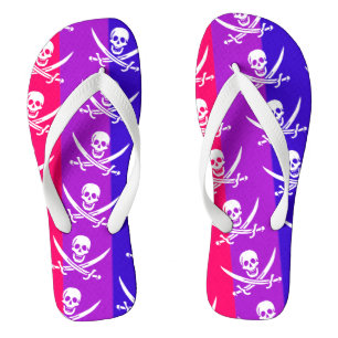 BI-Rate WhJolly Roger Pride Flag Flip Flops