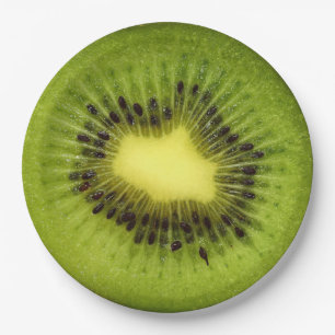 Bi Sectional Kiwi Fruit Print Funny Paper Plate