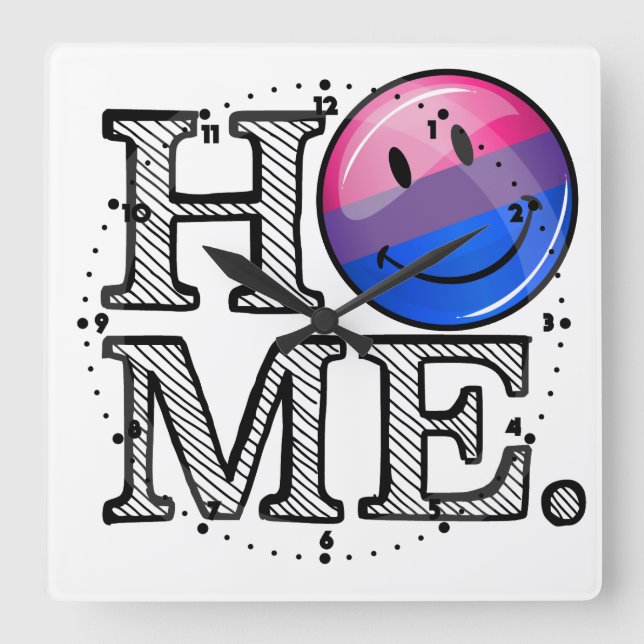 Bi-sexual Flag Housewarming Square Wall Clock (Front)