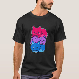Bi Wife Energy Cute Cat Lgbq Support Lgb Bisexual T-Shirt
