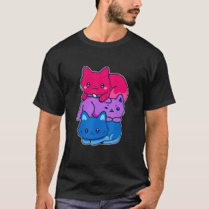 Bi Wife Energy Cute Cat Lgbtq Support Lgbt Bisexua T-Shirt