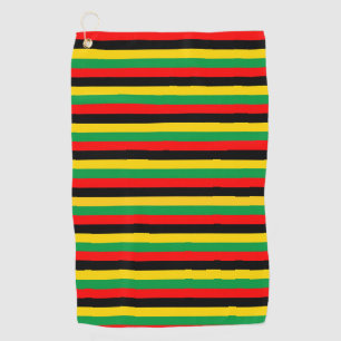 Biafra Mozambique Zambia flag stripes black yellow Golf Towel