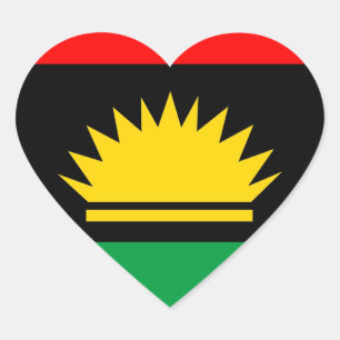 Biafra republic minority people ethnic flag heart sticker