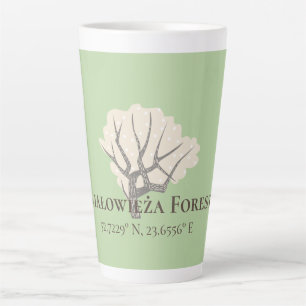 Białowieża Forest Latitude & Longitude Latte Mug