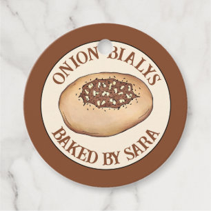 Bialy Jewish Bakery Baker Chef Baked By Homemade Favour Tags