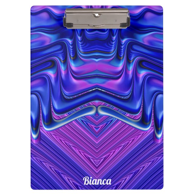 BIANCA ~ 3D! ~ Pink White and Blue original ~  Clipboard (Front)