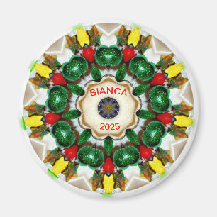 BIANCA ~ Christmas Candles Fractal ~  Magnet