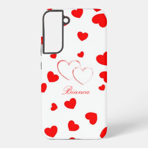Bianca - Cute Hearts -customise it with your name  Samsung Galaxy Case