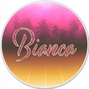 Bianca First Name Golden pink Sticker