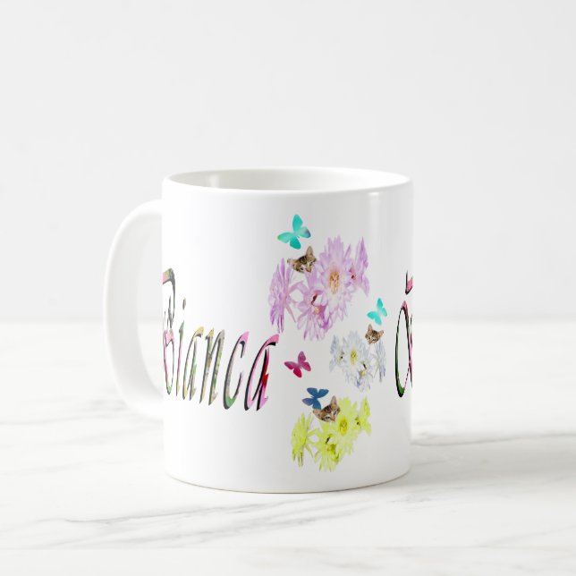 Bianca Girls Name Logo,  Coffee Mug (Front Left)