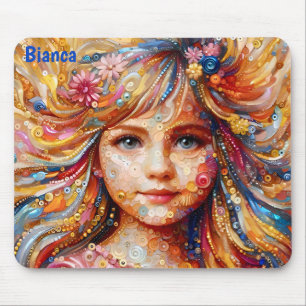 BIANCA ~ Happy Birthday ~ Sequin Girl ~ Mouse Pad