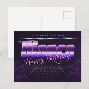 Bianca Name Vorname lila Postkarte Geburtstag Postcard