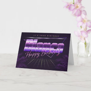 Bianca Name Vorname lila retro Karte Geburtstag Card