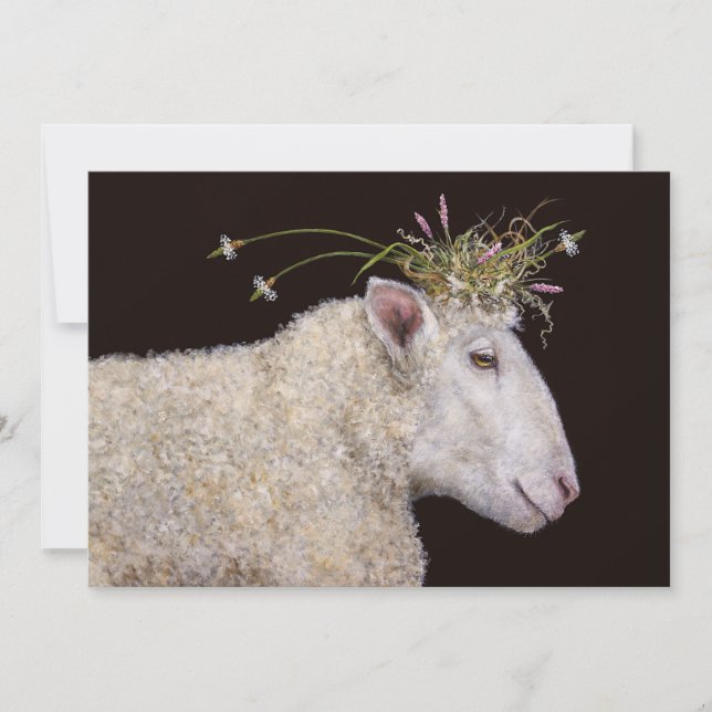 Bianca the sheep engagement party invite (Front)