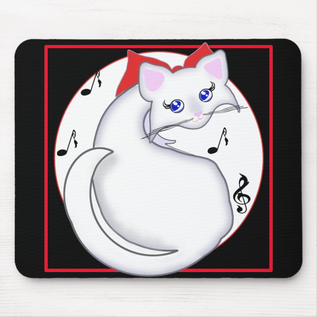 Bianca Toon Kitty Music Mousepad (Front)