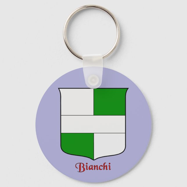 Bianchi Italian Surname Historical Shield Key Ring (Front)