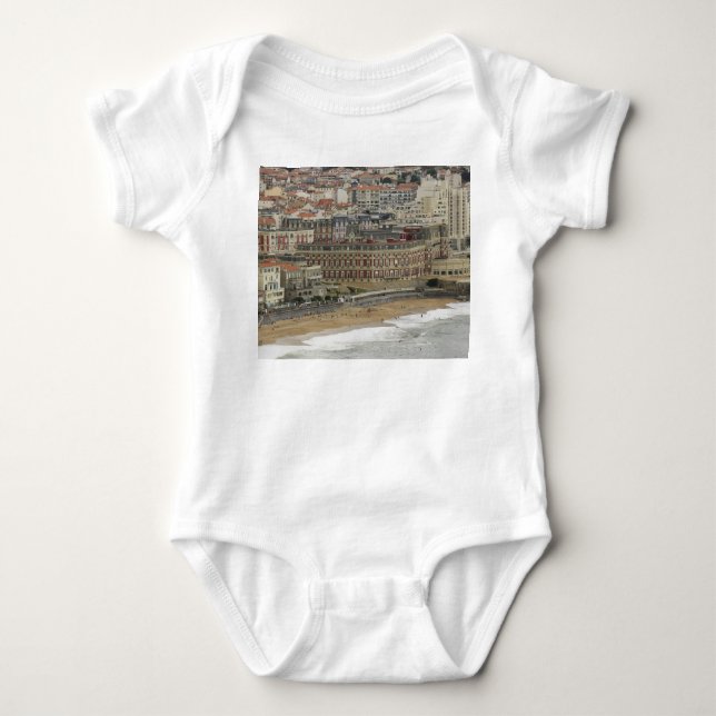 Biarritz beach, Belle Époque architecture. Baby Bodysuit (Front)