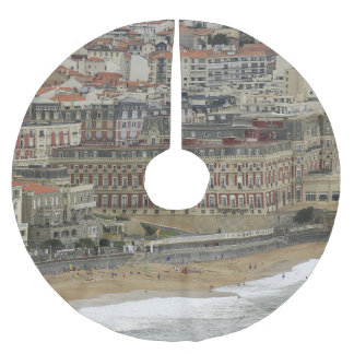 Biarritz beach, Belle Époque architecture. Brushed Polyester Tree Skirt