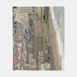Biarritz beach, Belle Époque architecture. Fleece Blanket