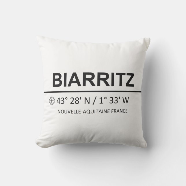 Biarritz Coordinaten - Biarritz Coordinates Cushion (Front)