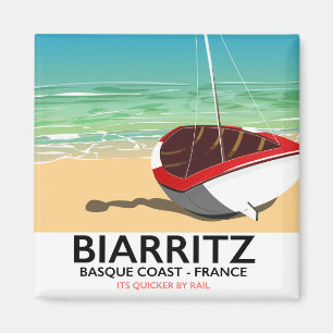 Biarritz France Beach travel poster Magnet