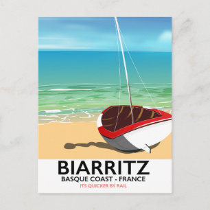 Biarritz France Beach travel poster Postcard