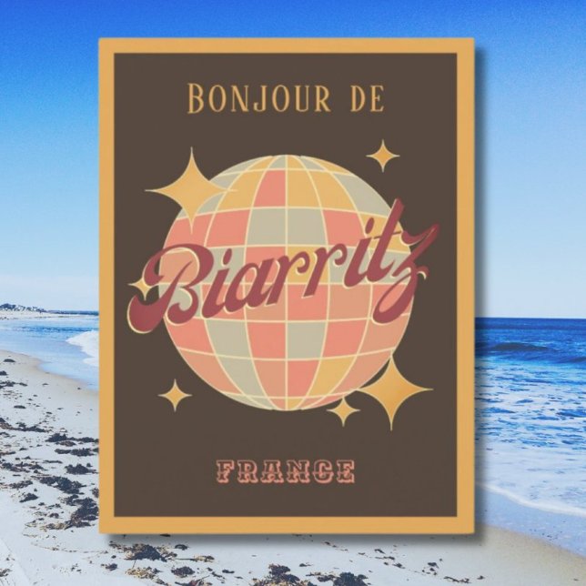 Biarritz France Retro Vintage Party Postcard (Creator Uploaded)