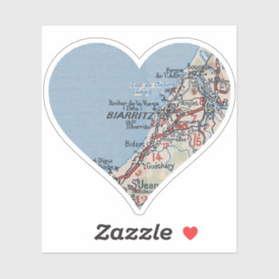 Biarritz France Vintage Map