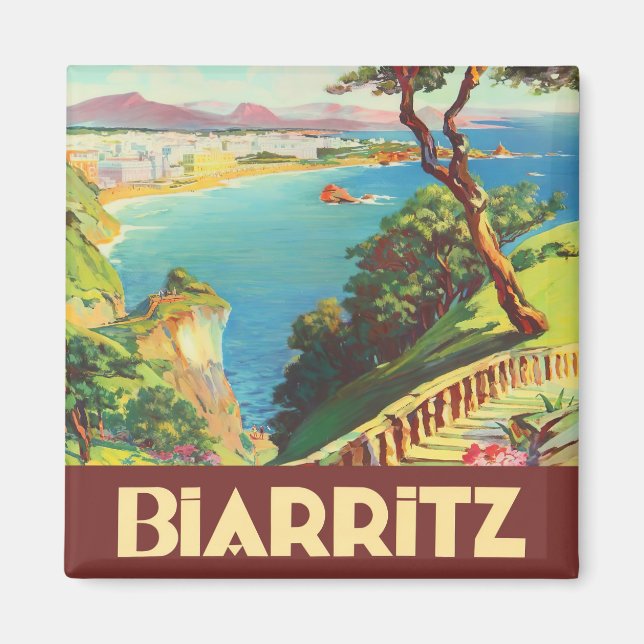 Biarritz France vintage travel Magnet (Front)